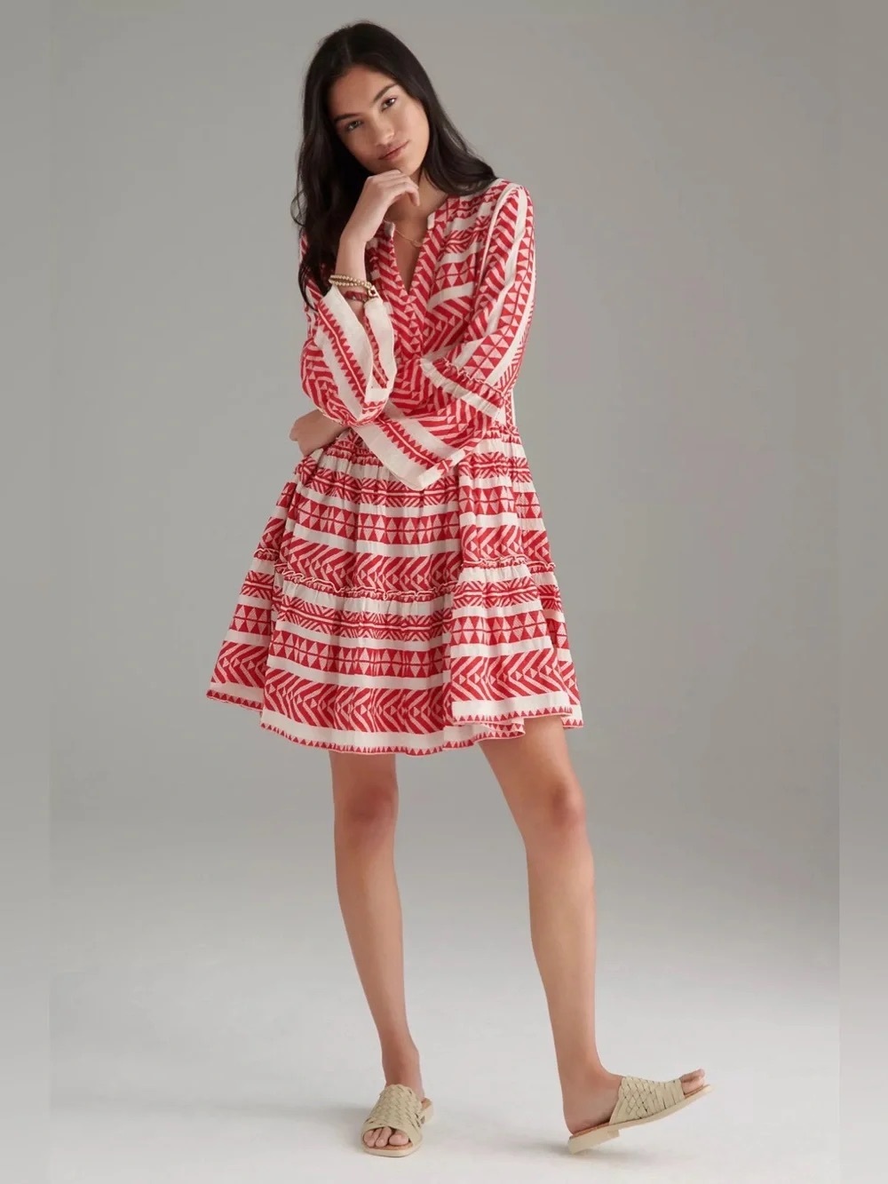 Devotion Twins Embroidered Ella Dress
Red Off White
Tiered
Greece
Boho
$297
M